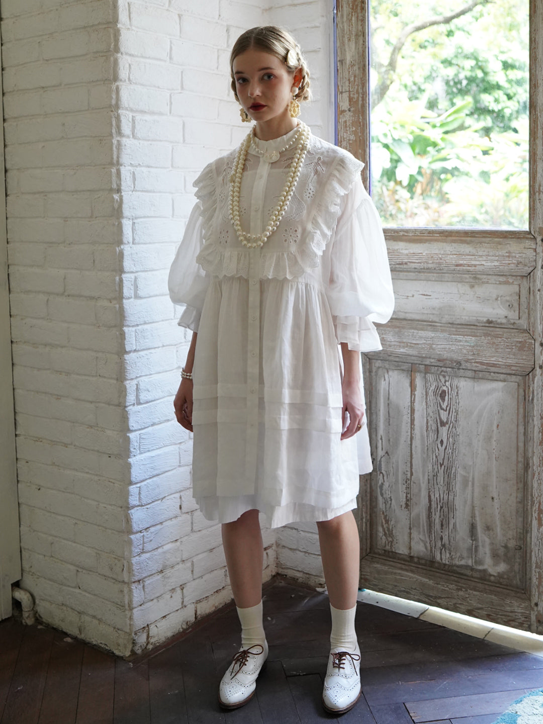 ramie shirt dress CARMEL WHITE RAMIE SHIRT DRESS DISSH