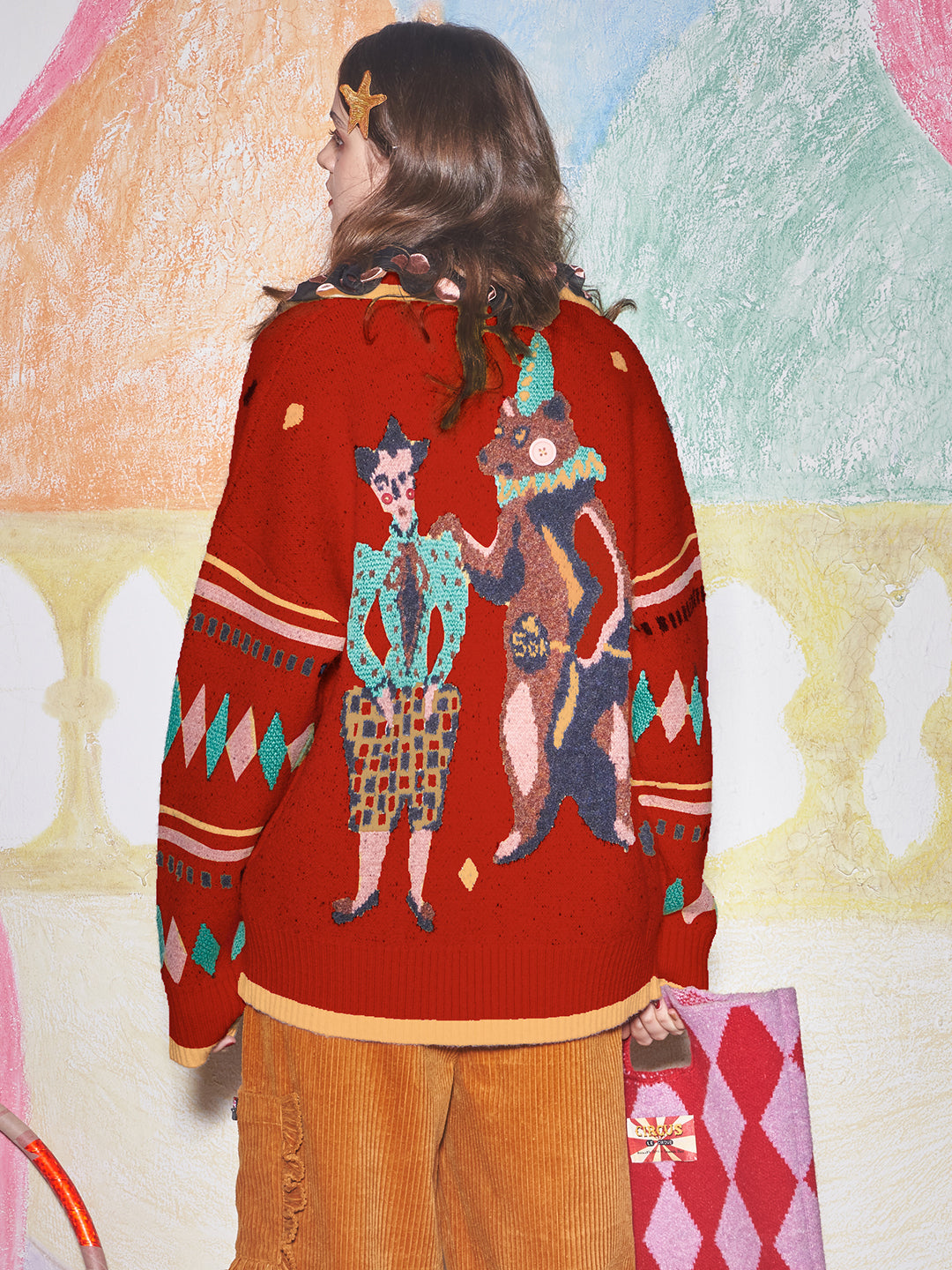 Unlogical Poem Circus Jacquard Sweater Cardigan