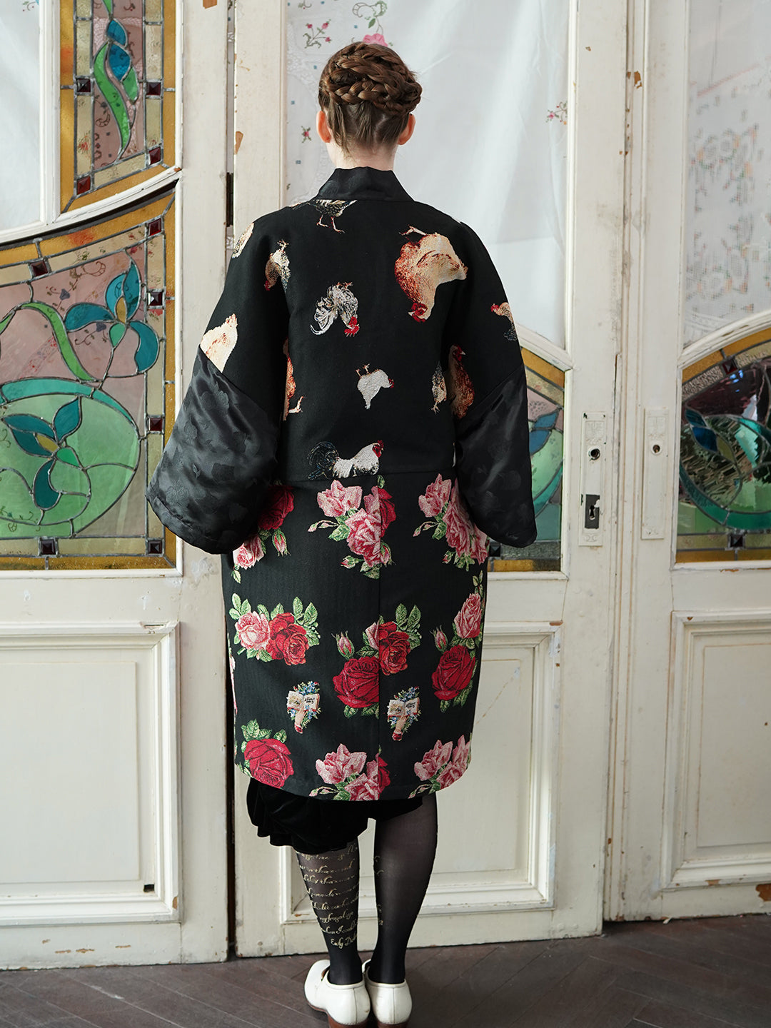 Unlogical Poem Cottage Style Flower Patchwork Coat