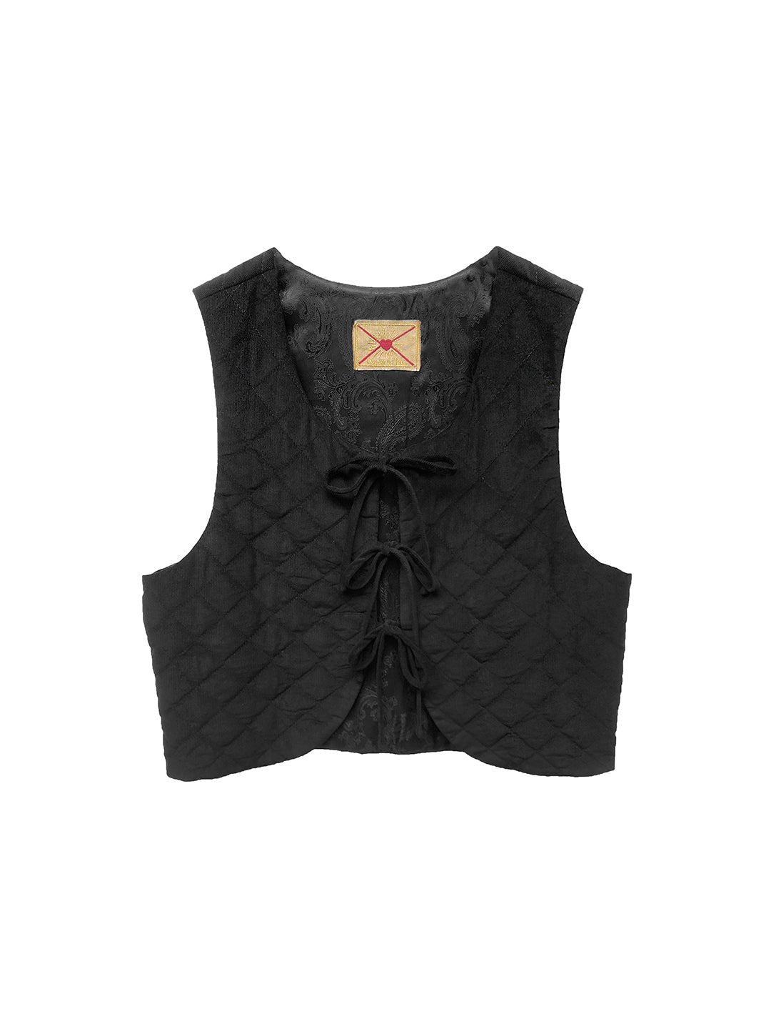 Unlogical Poem Quilted Cotton corduroy Red/Yellow/Black Vest