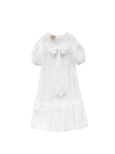 Unlogical Poem Vintage Style White Mesh Dress