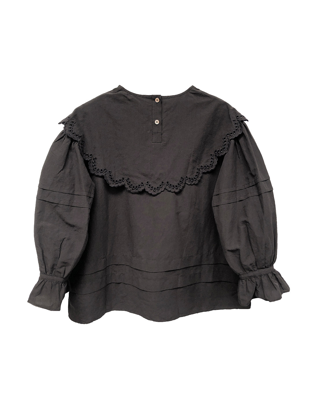 Unlogical Poem Victorian style Hollow Embroidery Black Shirt