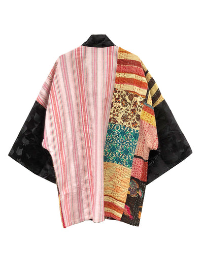 Unlogical Poem One-of-a-kind Doll Embroidered Patchwork Long Kimono