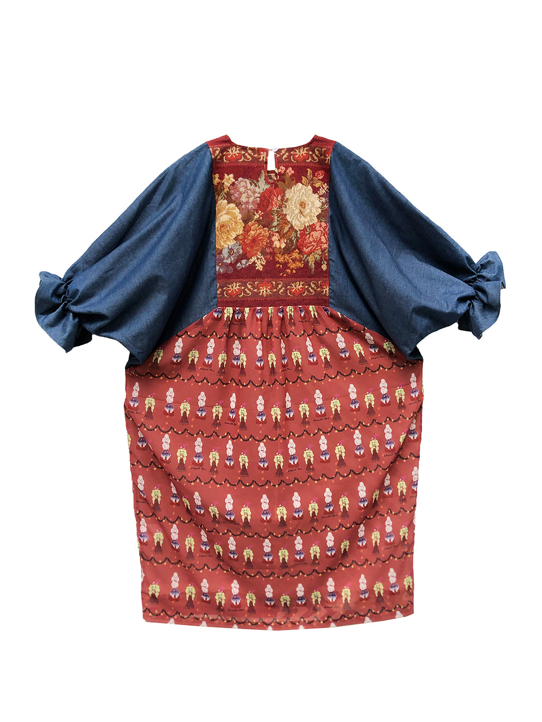 Unlogical Poem Floral Tapestry Circus Print Patchwork Dress