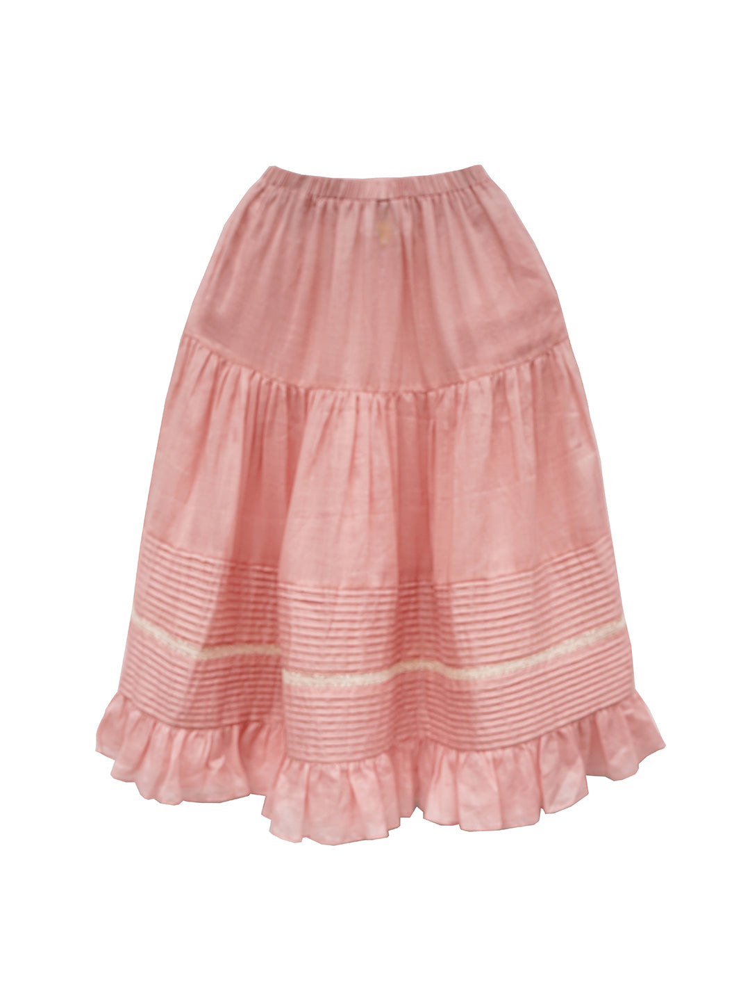 Unlogical Poem Retro Style Pleated Red/Pink Ramie Skirt