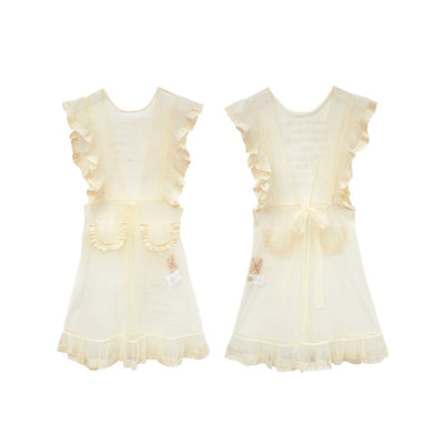 Unlogical Poem Victorian-Style Lace Embroidered Mesh Apron