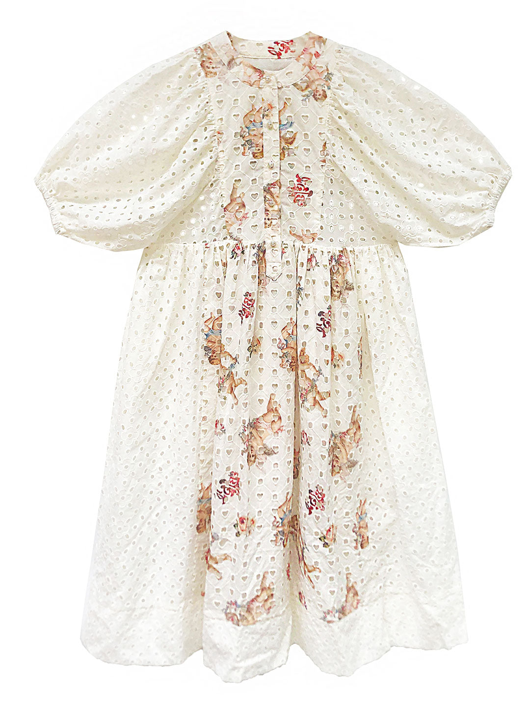 Unlogical Poem Angel Printed Lace Patchwork Dress