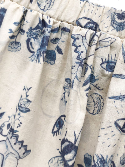 Unlogical Poem Illustration Print Cotton Skirt