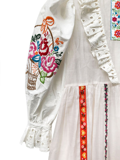 Unlogical Poem One-of-a-kind Flower Embroidered Dress