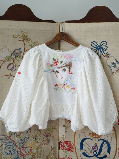 Unlogical Poem one of a kind handmade Beauty Embroidered Blouse