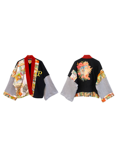 Unlogical Poem One-of-a-kind Doll Embroidered Patchwork Kimono