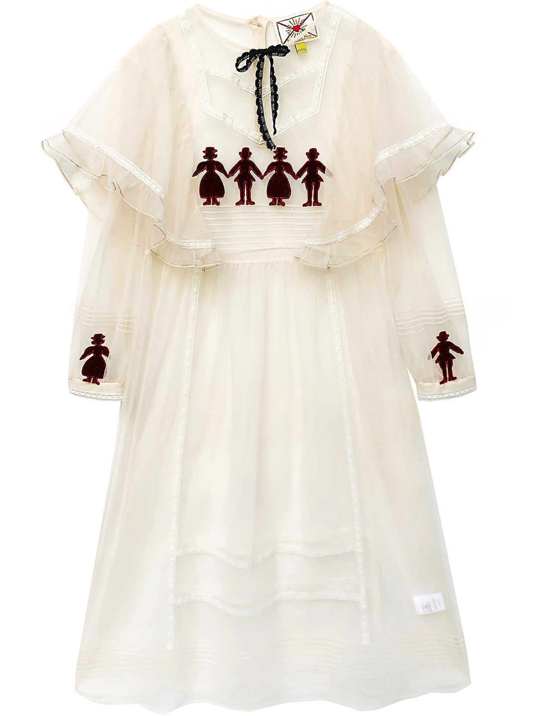 Victorian Style Velvet Paper-cut Patch Embroidered Dress