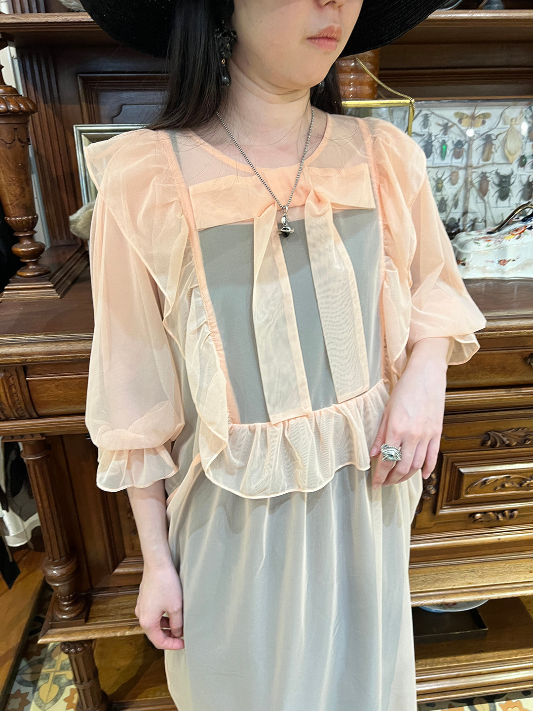 Unlogical Poem Victorian Style Mesh Bowknot Dress