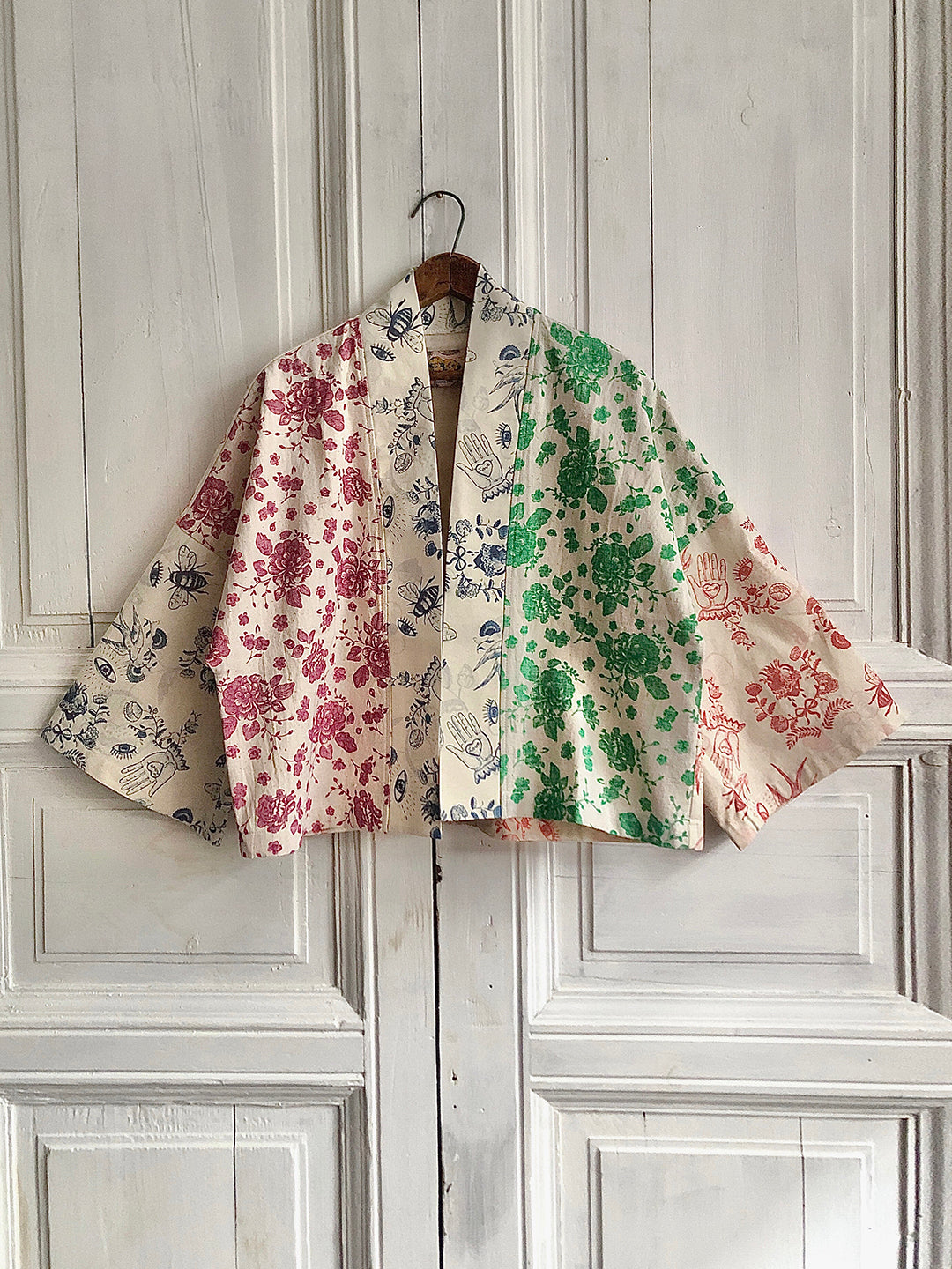 Unlogical Poem One-of-a-kind Embroidered Patchwork Kimono