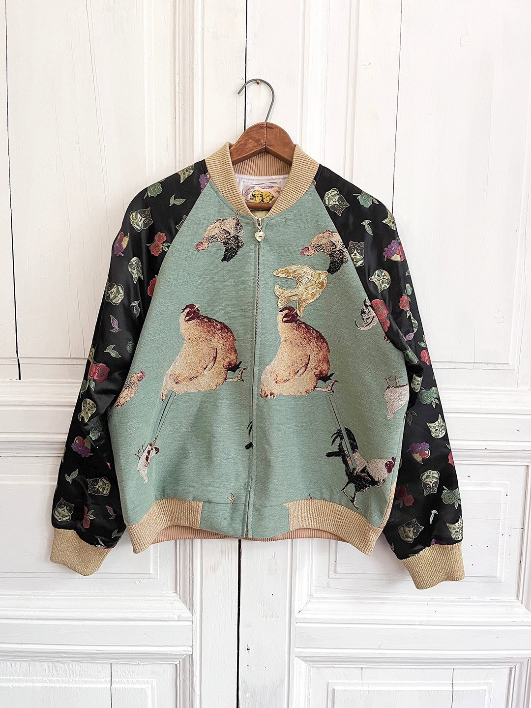 Unlogical Poem Hen-dyed Patchwork Cat Brocade Jacket