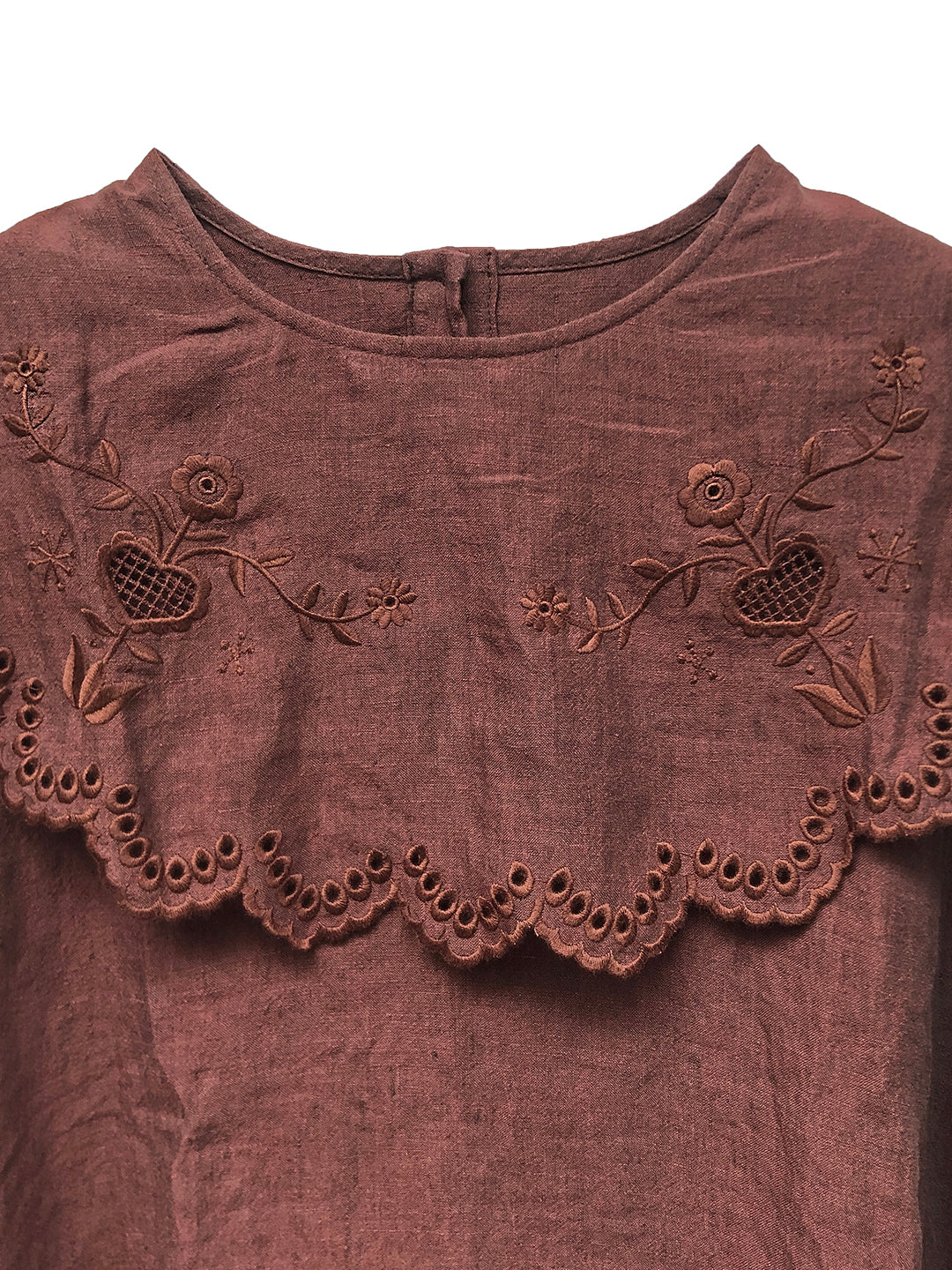 Unlogical Poem Victorian style Hollow Embroidery Brown Shirt