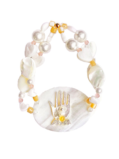 Unlogical Poem Hand-shaped Natural Shell Bracelet