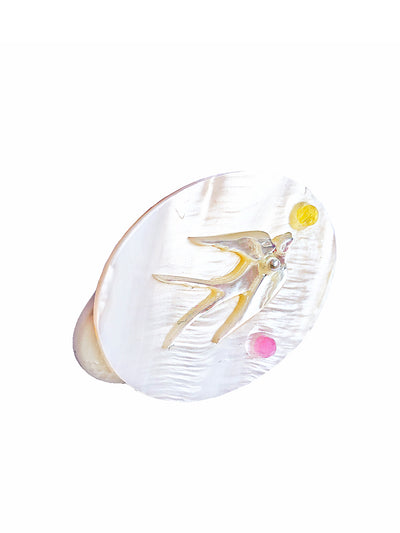 Unlogical Poem Hand/Bird shaped Natural Shell Hairpin