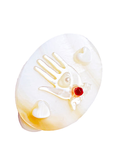 Unlogical Poem Hand/Bird shaped Natural Shell Hairpin