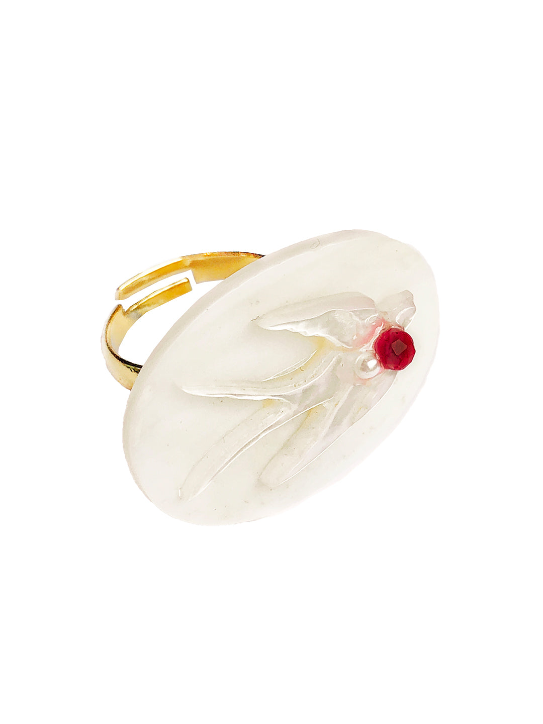 Unlogical Poem Hand/Bird shaped Natural Shell Ring