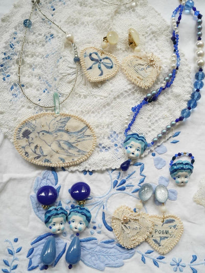 Unlogical Poem Blue Doll  Handmade Ring