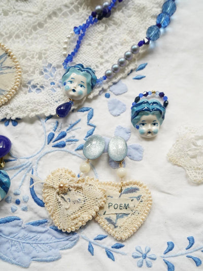Unlogical Poem Blue Doll  Handmade Ring