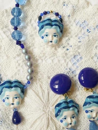 Unlogical Poem Blue Doll  Handmade Ring