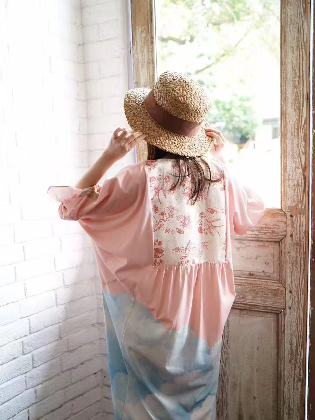 Unlogical Poem Illustration Pinocchio Comic Angel Printed Patchwork Dress
