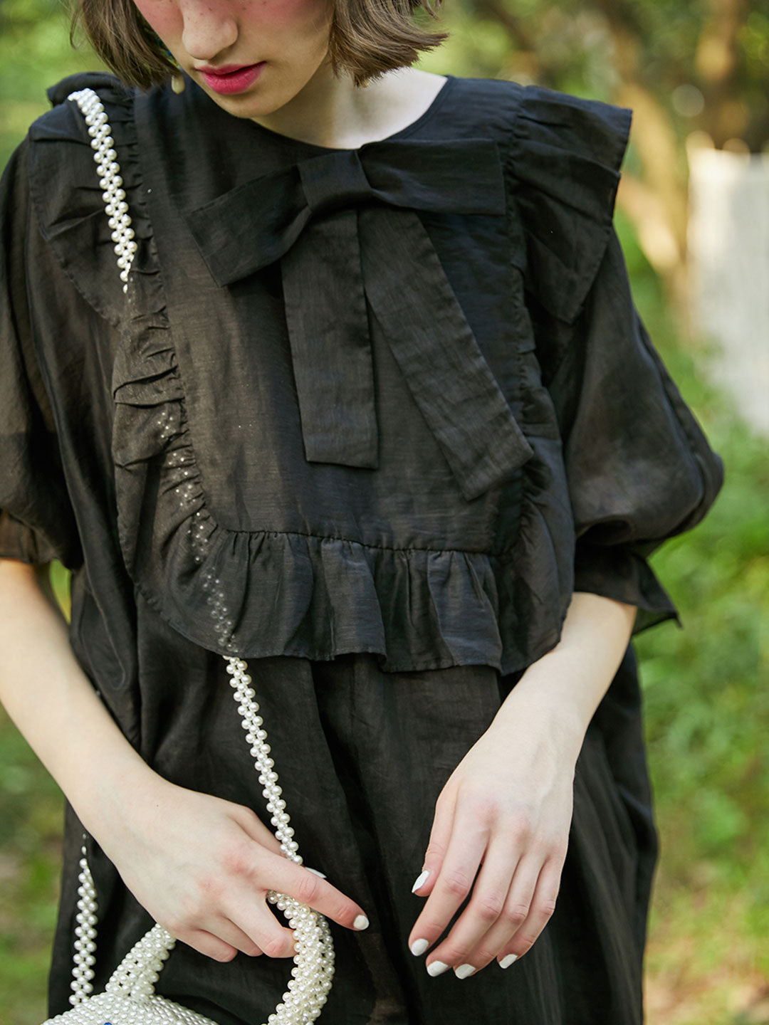 Unlogical Poem White Batwing Sleeve Doll Dress