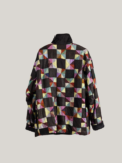 Katliax Miao ethnic group Patckwork Silk Blazer