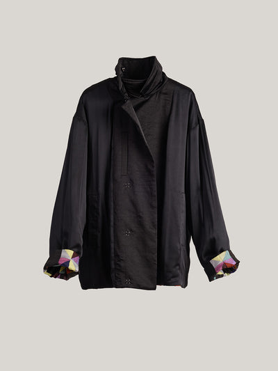 Katliax Miao ethnic group Patckwork Silk Blazer