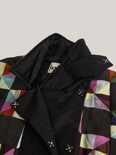 Katliax Miao ethnic group Patckwork Silk Blazer