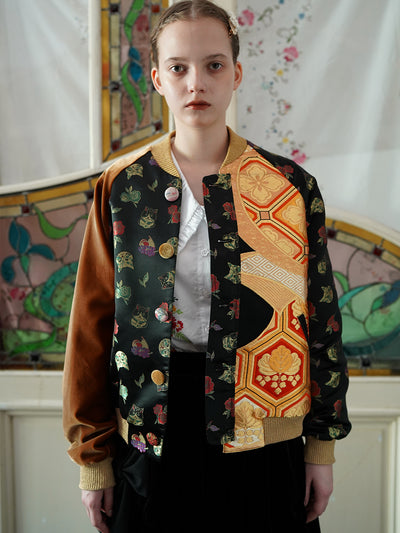 One-of-a-kind Cat Brocade Souvenir Jacket