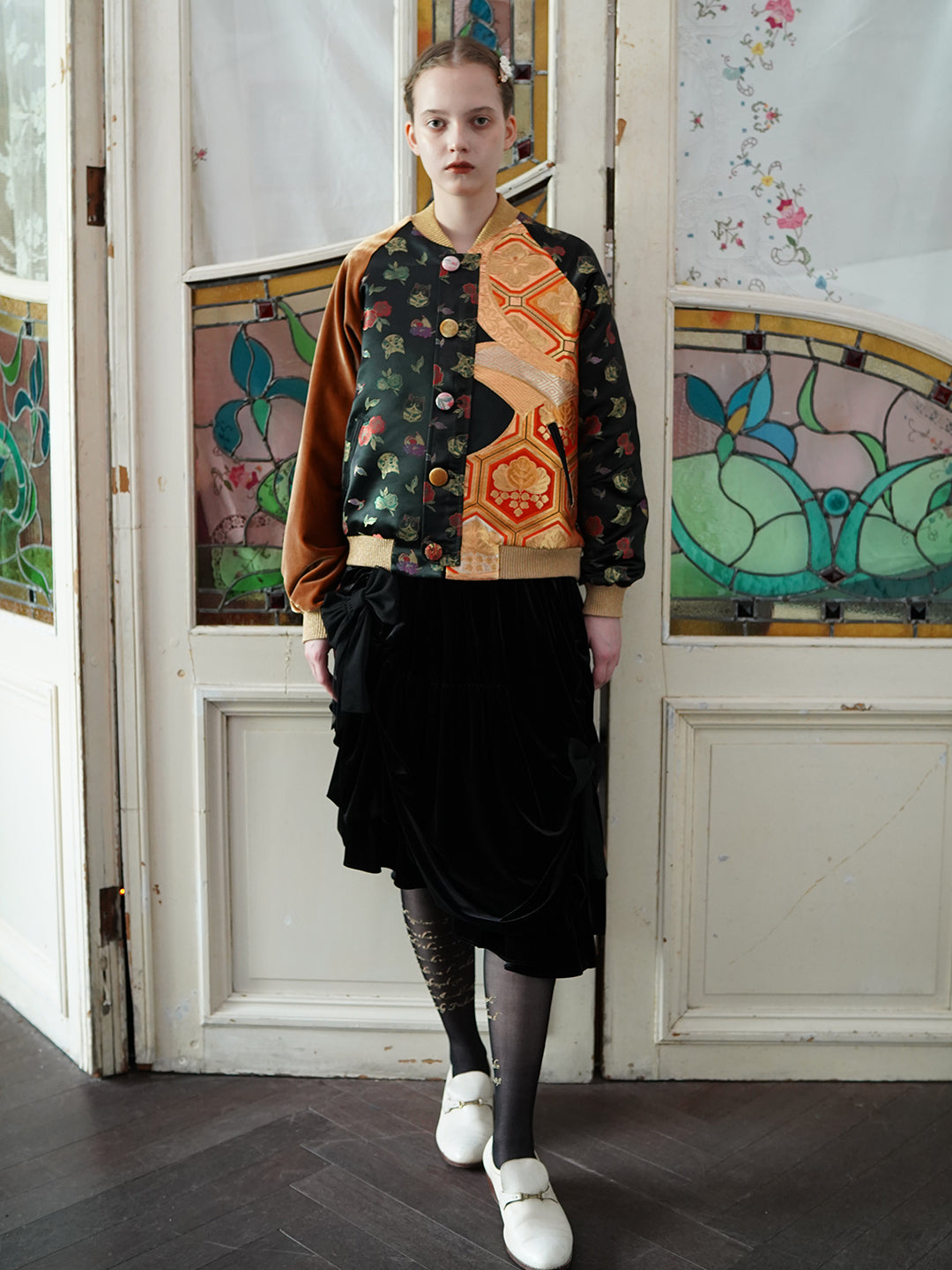One-of-a-kind Cat Brocade Souvenir Jacket
