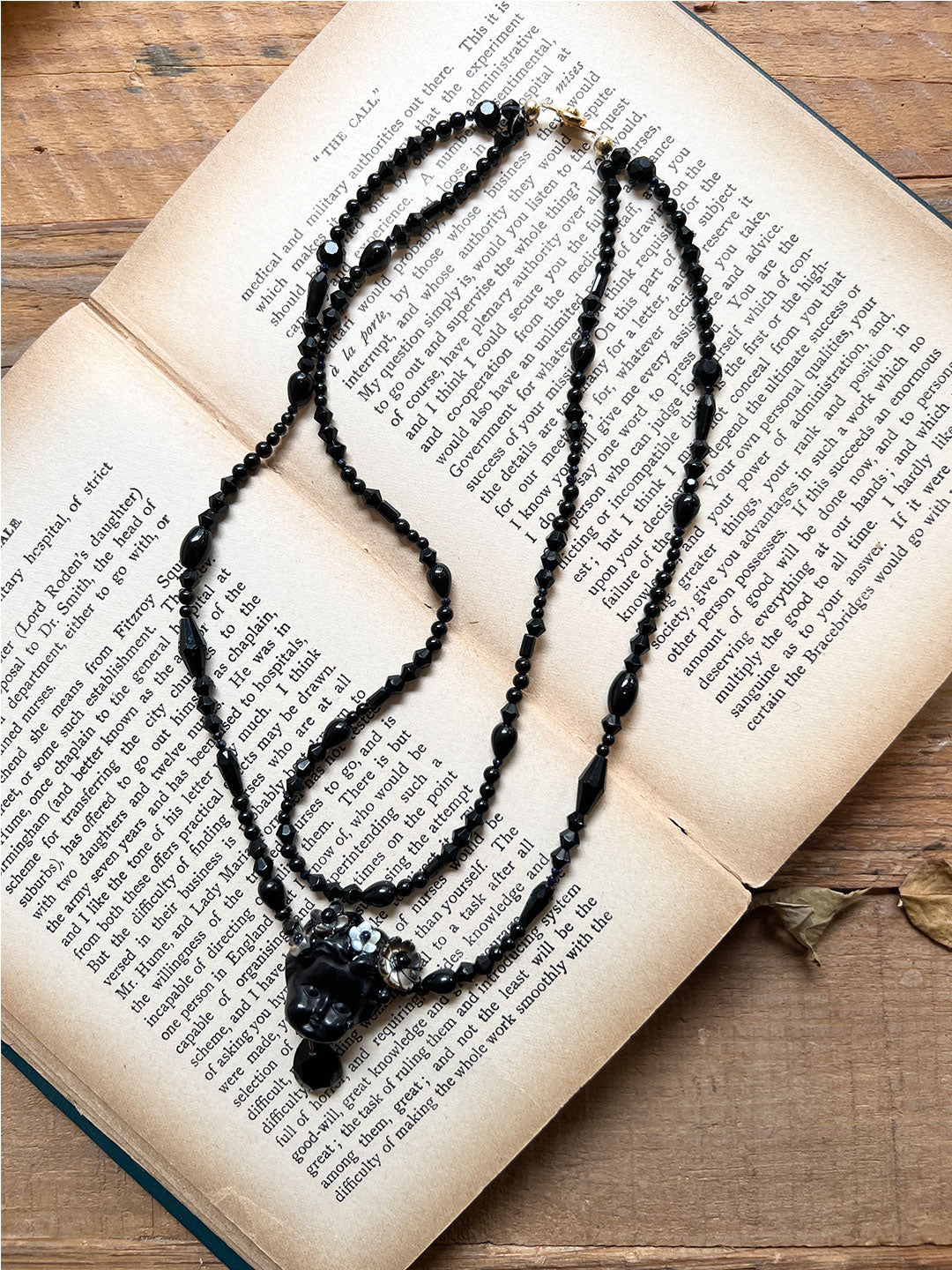 Unlogical Poem Black Doll Handmade Beaded Necklace