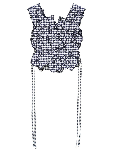 Unlogical Poem Cat Embroidery Reversible Black Gingham Smock