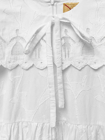 Unlogical Poem Paper-cut Hollow Embroidered Cotton Dress