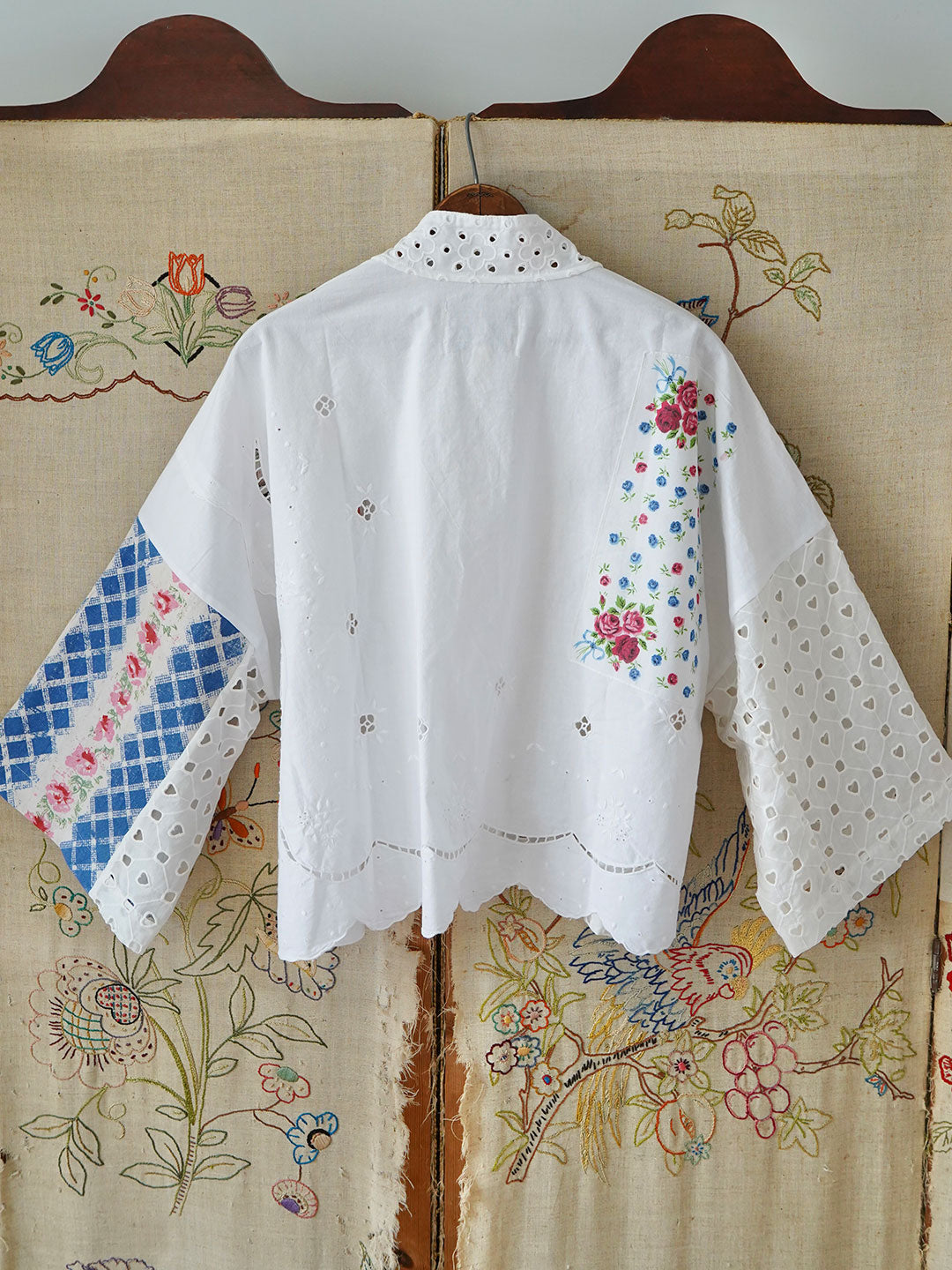 Unlogical Poem Vintage Style Beauty Embroidered Patchwork Kimono