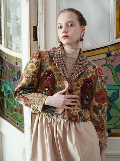 Unlogical Poem One-of-a-kind Matryoshka Flower Blazer