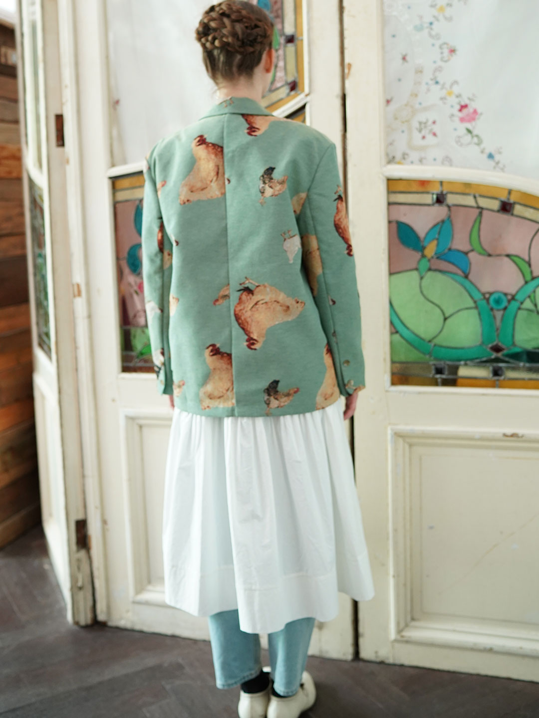 Unlogical Poem Green Cottage Style Blazer