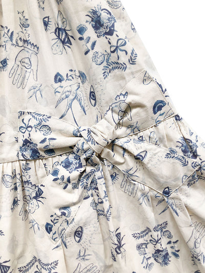 Unlogical Poem Illustration Print Cotton Skirt