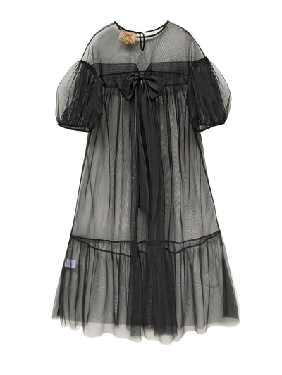 Unlogical Poem Victorian Style Black Mesh Dress