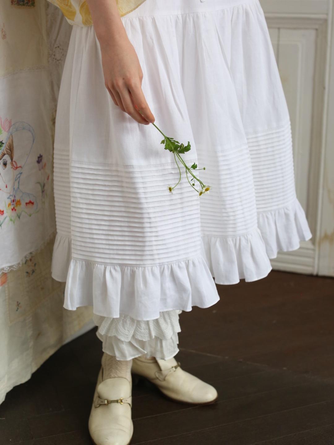 Unlogical Poem Victorian-Style Piped Ruffle Midi Skirt