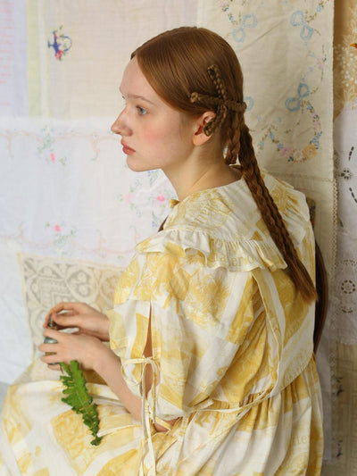 Unlogical Poem Vintage-Style Puff Sleeve Printed Dress