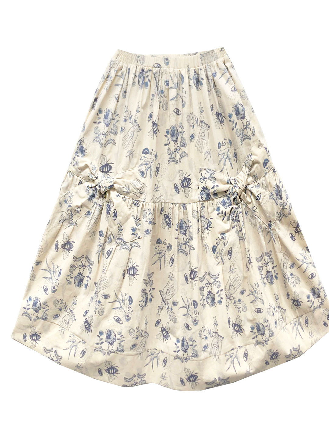 Unlogical Poem Illustration Print Cotton Skirt