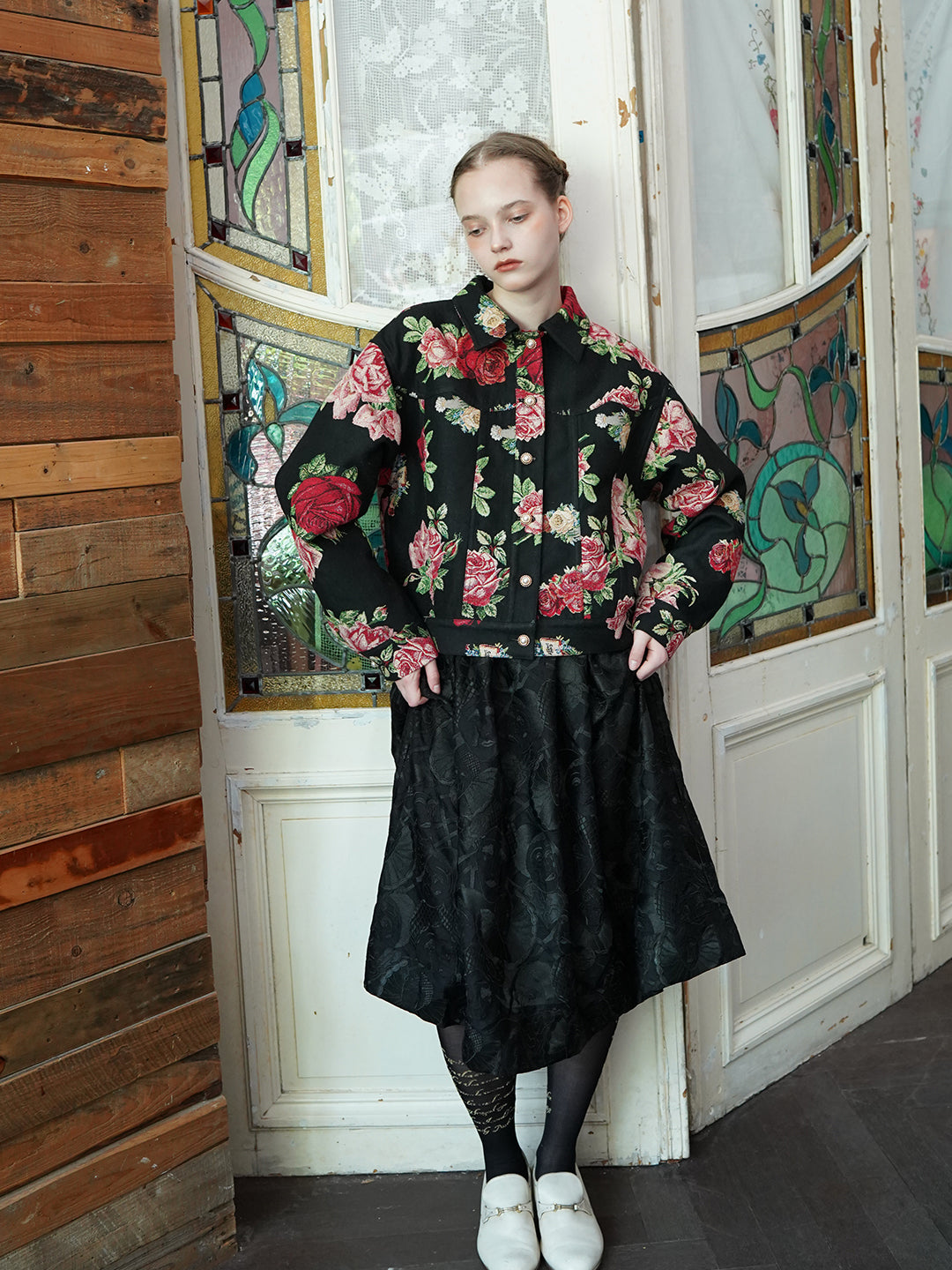 Unlogical Poem Vintage Style Rose Jacket