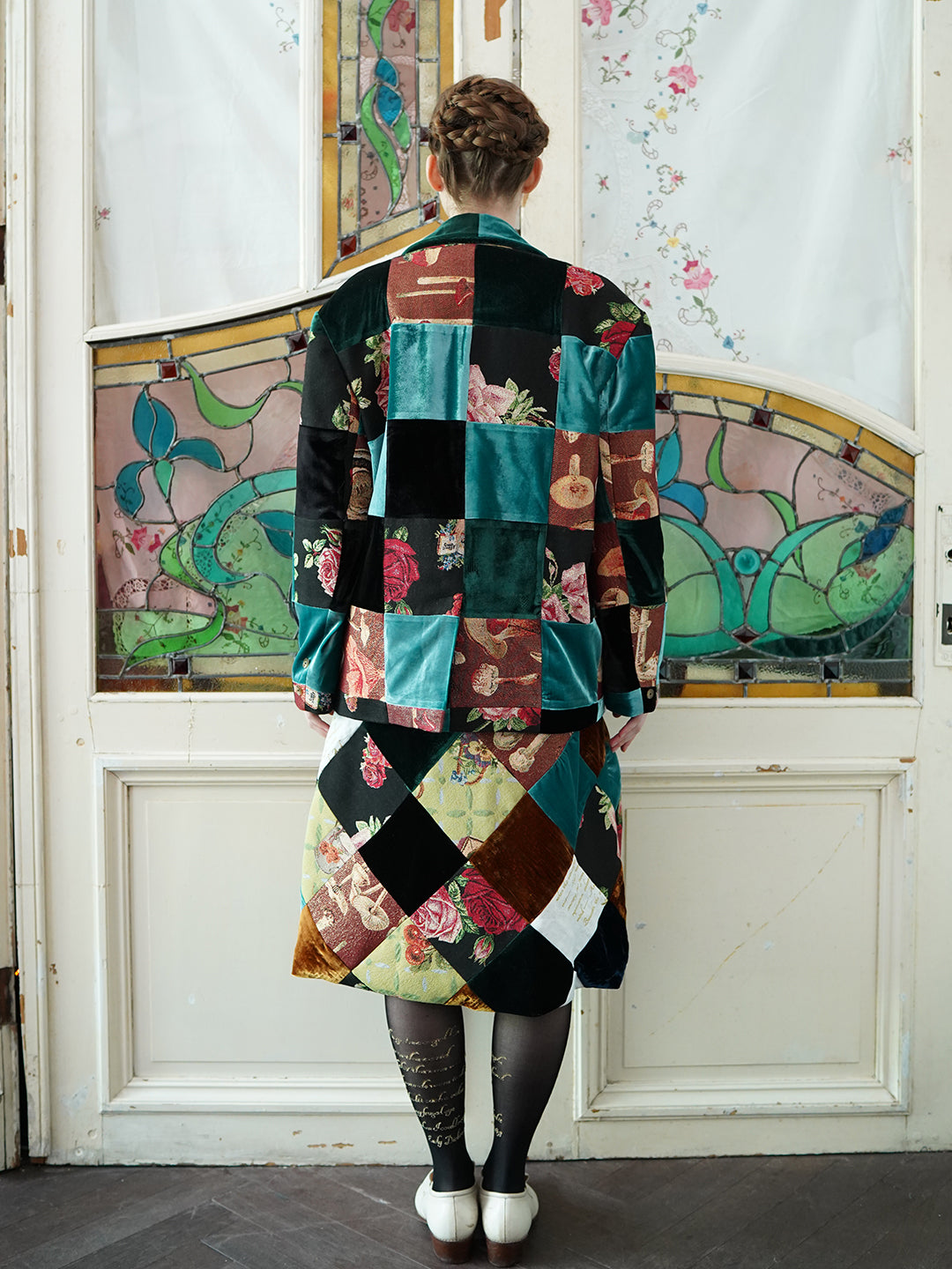 Unlogical Poem One-of-a-kind Velvet Poetry Embroidery Patchwork Blazer