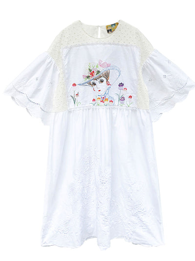 Unlogical Poem Vintage Style Beauty Embroidered Patchwork Dress