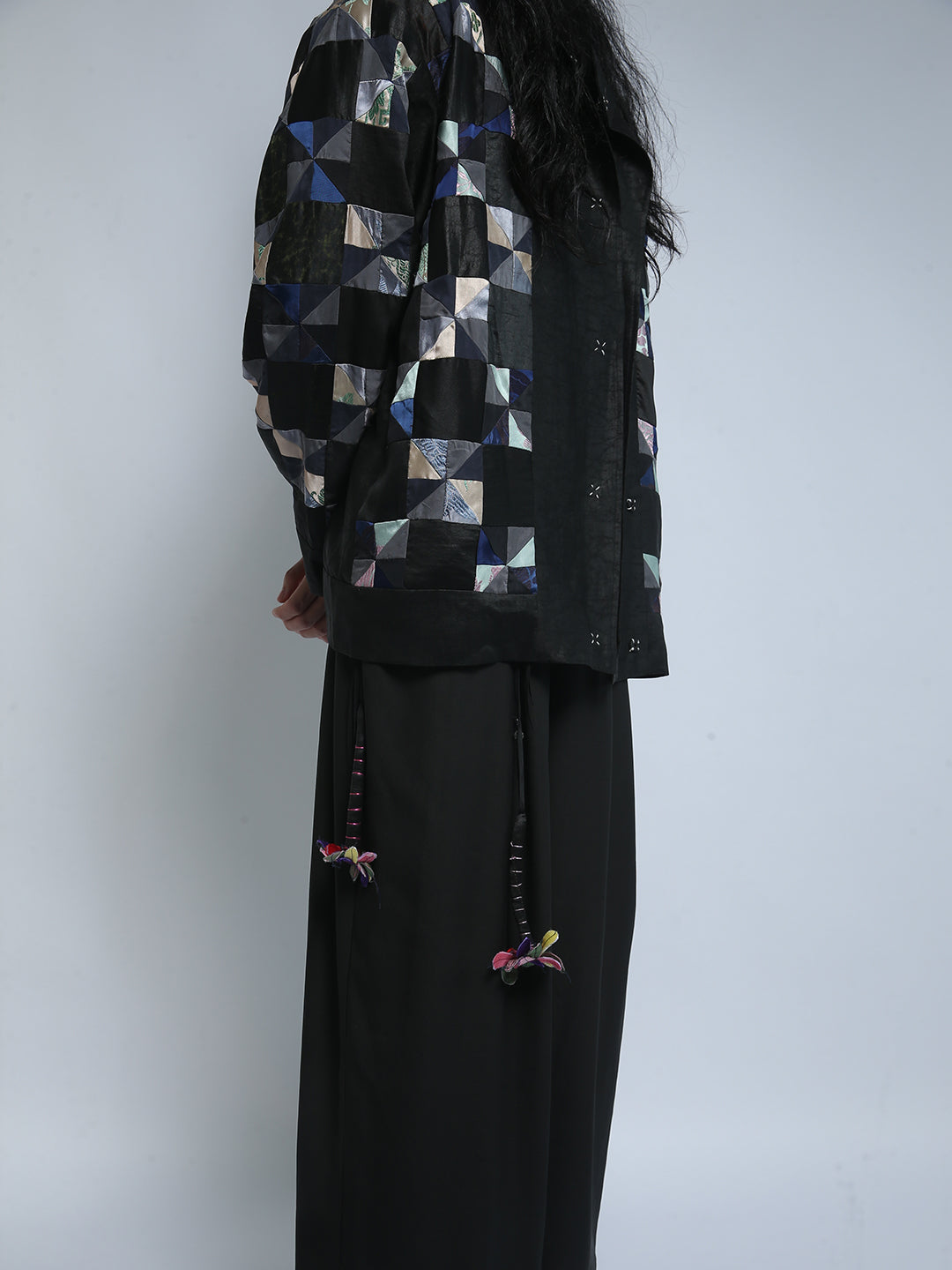 Katliax Miao ethnic group Patckwork Silk Blazer