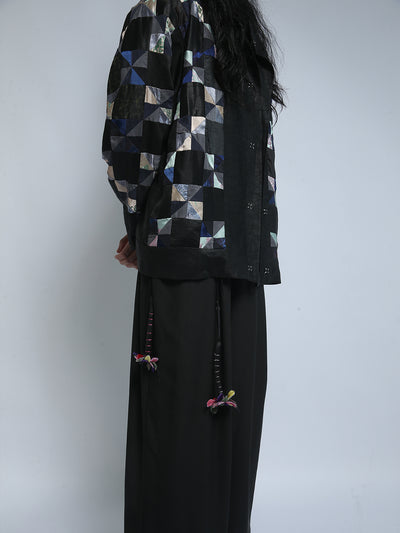 Katliax Miao ethnic group Patckwork Silk Blazer